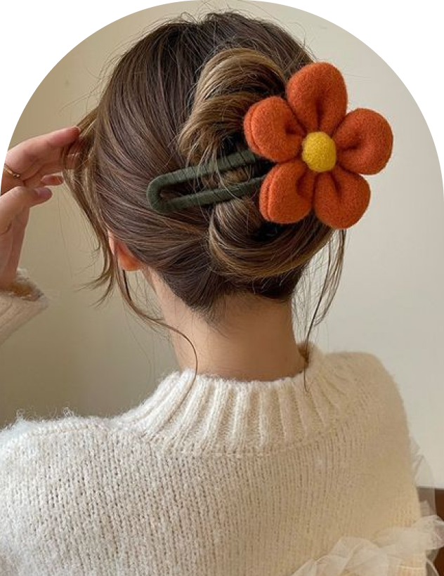 Horquillas de flores de peluche